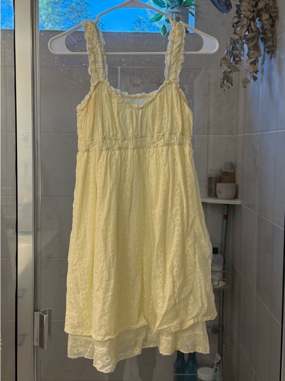 Light Yellow Eyelet Sundress no brand